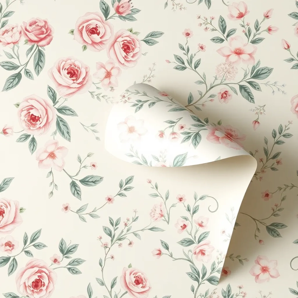 Tapeta w rolce kwiaty