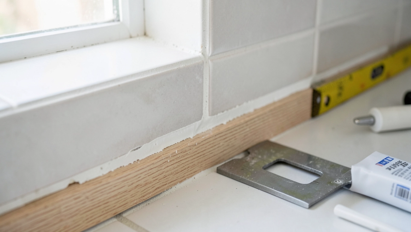 układanie płytek na listwy