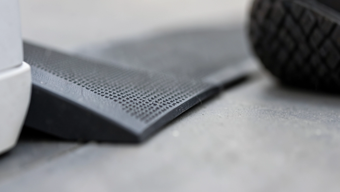 Wkładka antypoślizgowa w gumowej listwie progowej