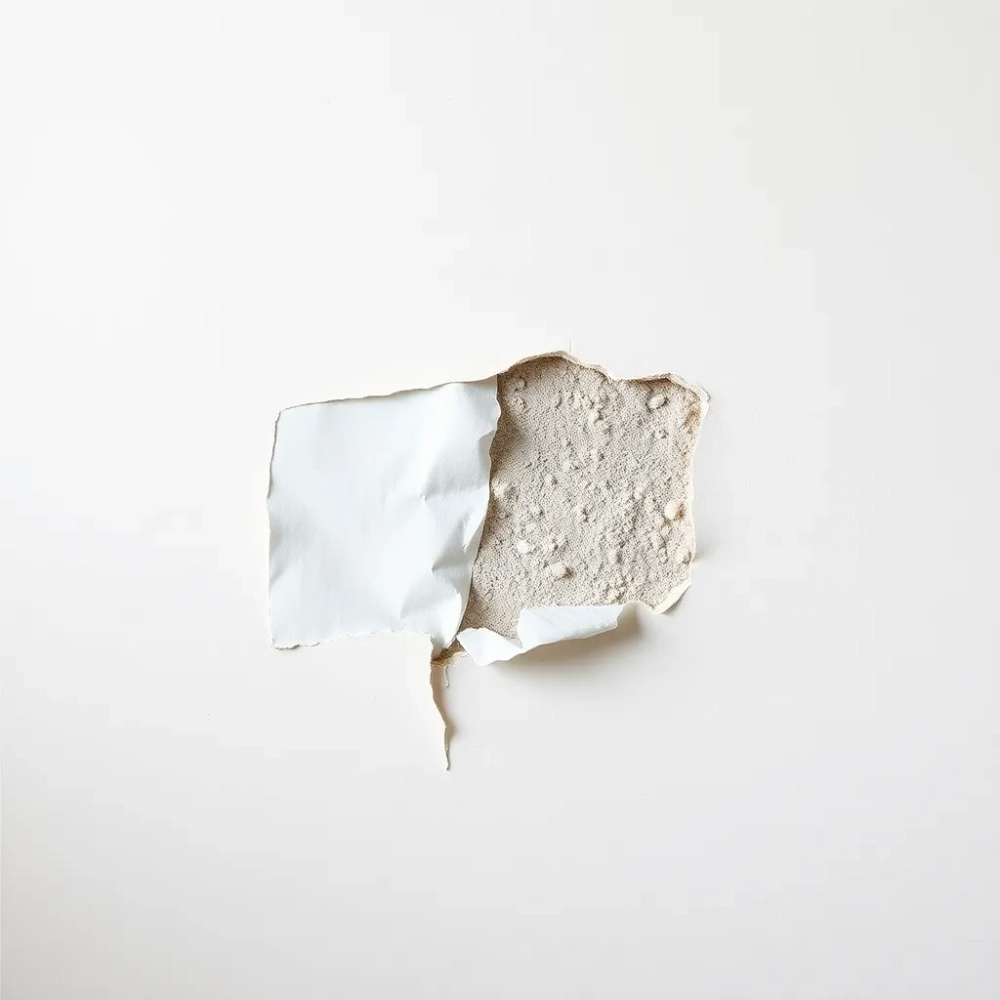 zerwany papier z płyty gk