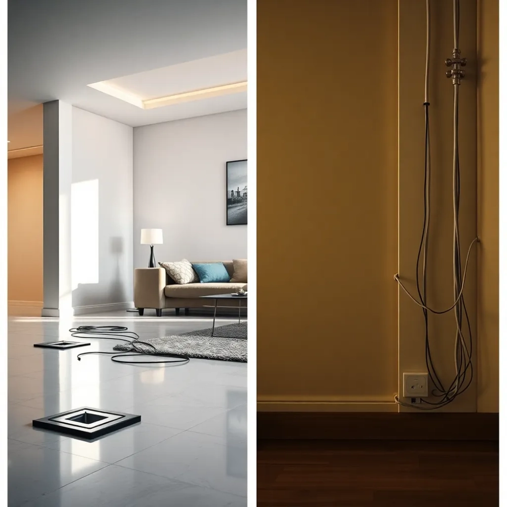 Instalacja elektryczna w podłodze czy na ścianie